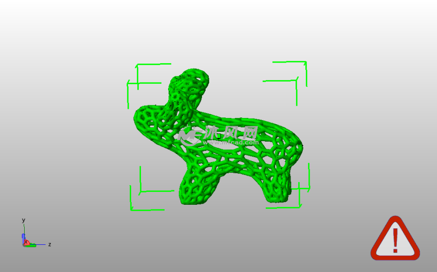 泰森多边形镂空驯鹿侧视图