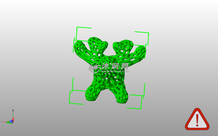 泰森多边形镂空驯鹿主视图