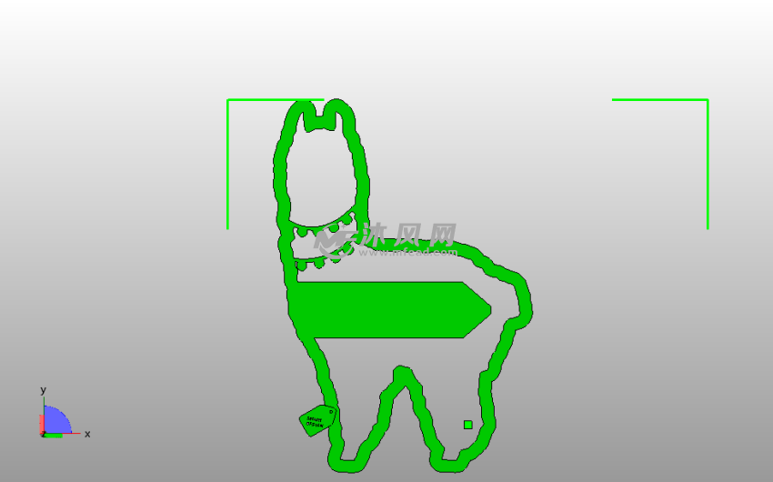 小山羊书签俯视图