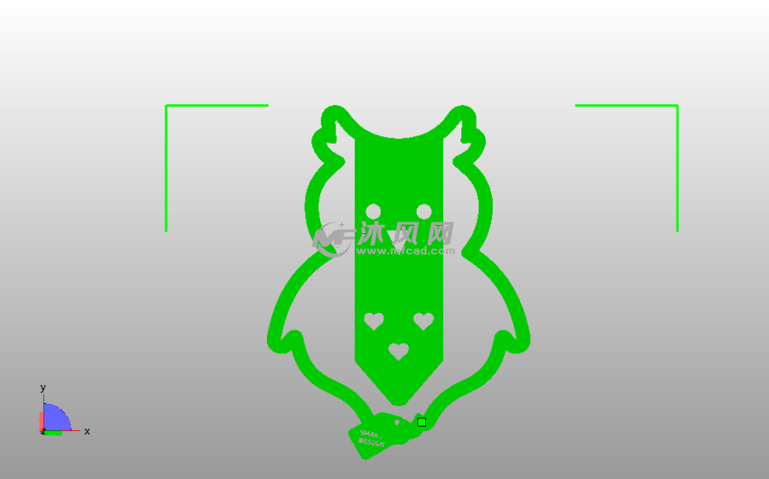 小熊书签俯视图