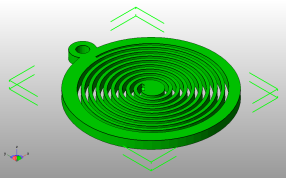 旋转陀螺项链斜视图