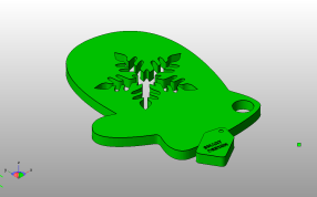 雪花雪糕钥匙链斜视图