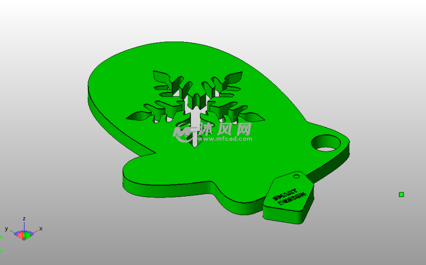 雪花雪糕钥匙链斜视图