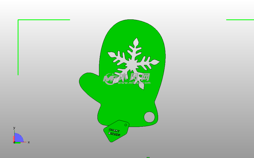 雪花雪糕钥匙链俯视图