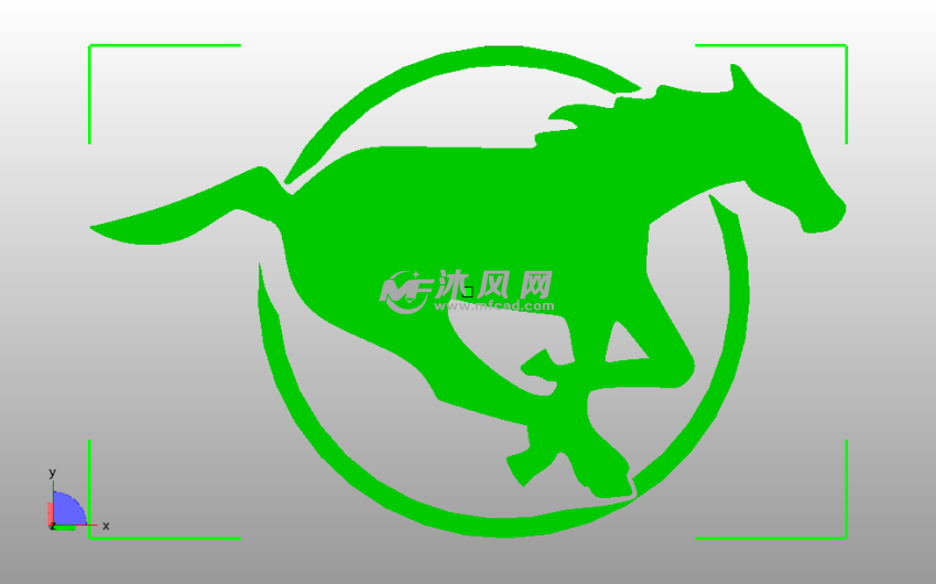 野马钥匙链俯视图