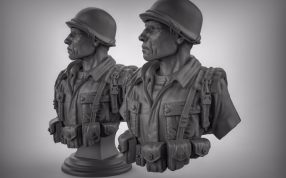 战士半身像侧视图