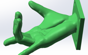 手势钩子 绿色材料打印效果