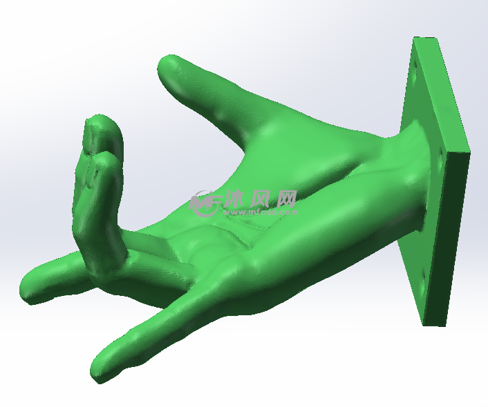 手势钩子 绿色材料打印效果