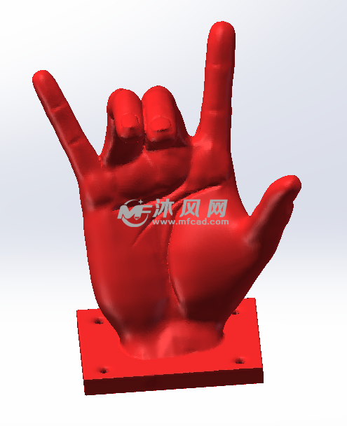 手指钩子树立姿态建模效果