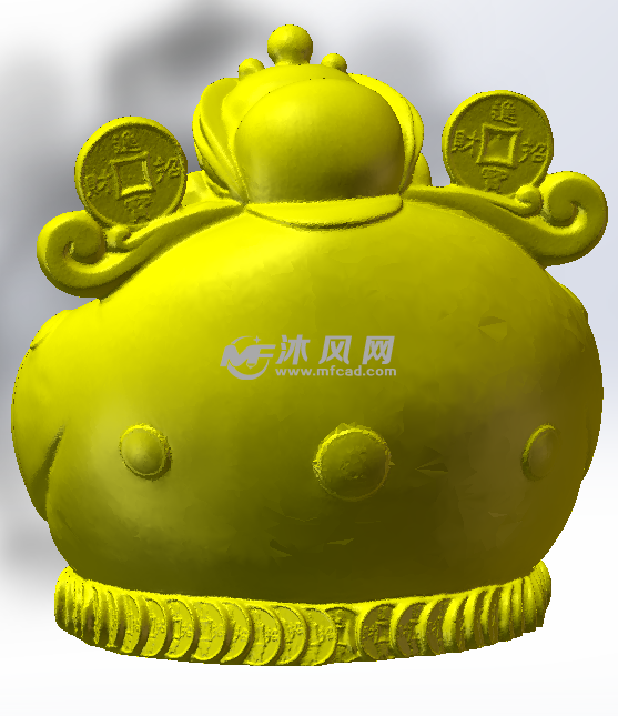 财神黄色材料背面效果图