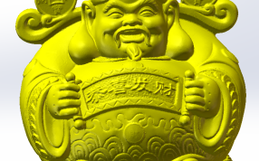 财神黄色材料正面打印效果图