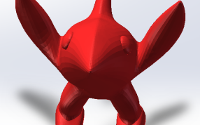 飞鲨红色材料打印效果图