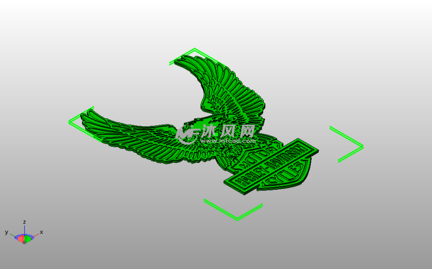 2D鹰模型斜视图