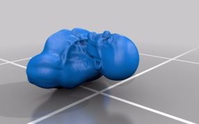 恶魔小丑半身像横放视图