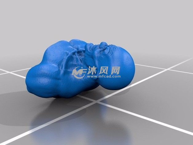 恶魔小丑半身像横放视图