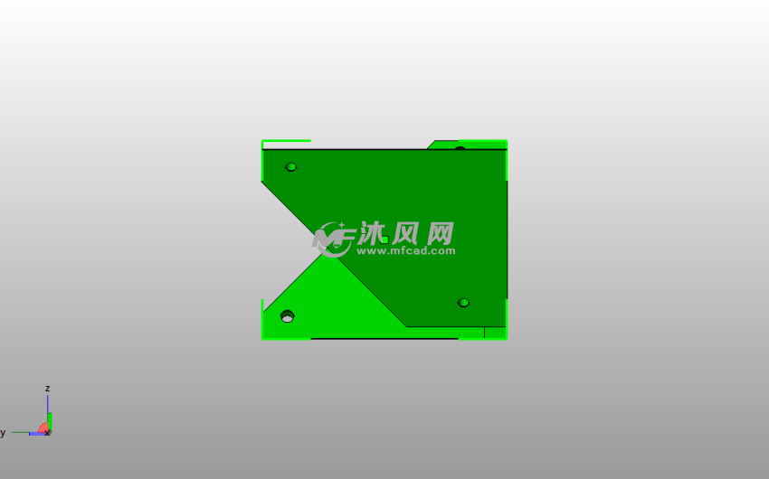 鼓风机层风扇支架侧视图