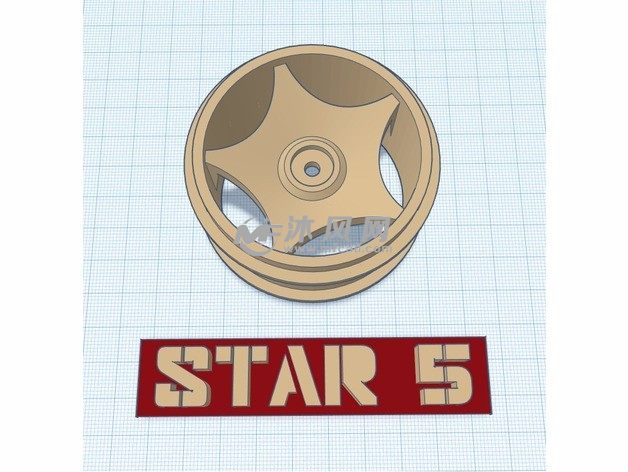 星形汽车轮辋俯视图