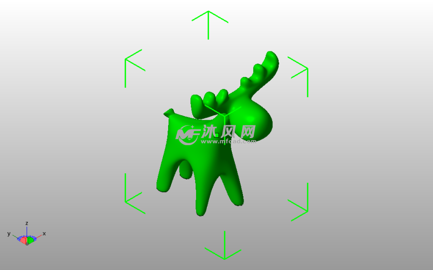 圣诞节装饰小鹿斜视图