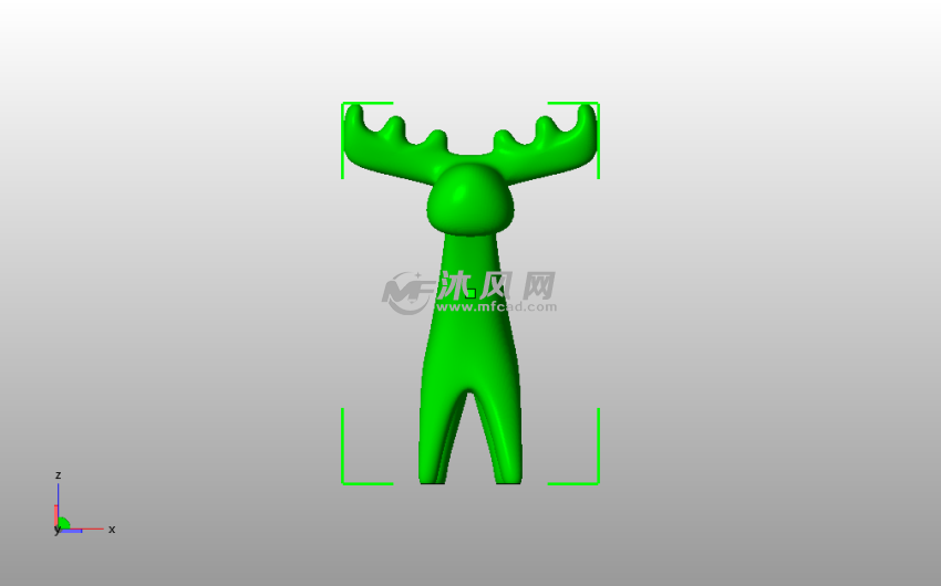 圣诞节装饰小鹿主视图