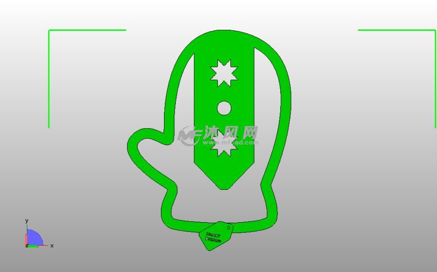 手闷子书签俯视图