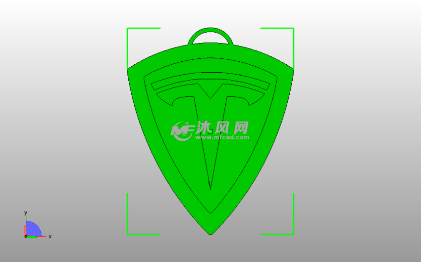 特斯拉钥匙链俯视图