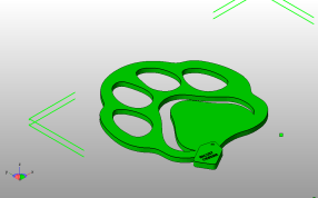 小熊脚印书签斜视图