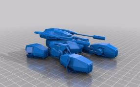 星际战争地面装甲坦克斜视图