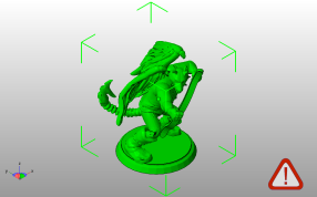 翼龙人雕像斜视图