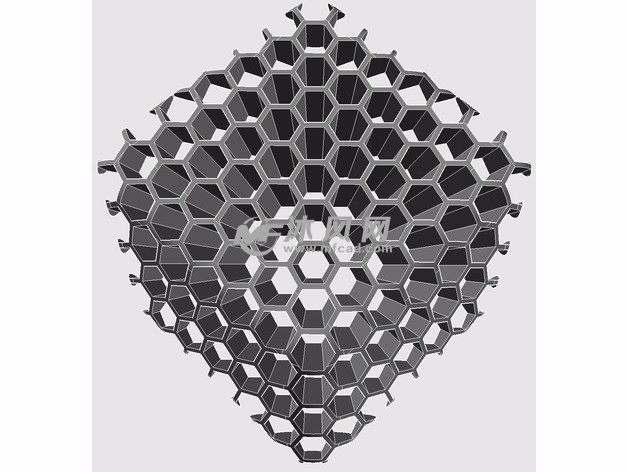 桌面蜂窝笔筒透视图