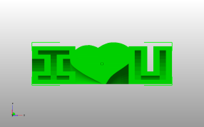 我爱你模型主视图