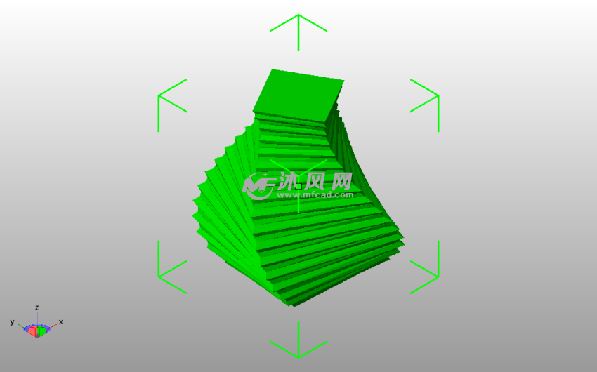 螺旋台阶花瓶斜视图