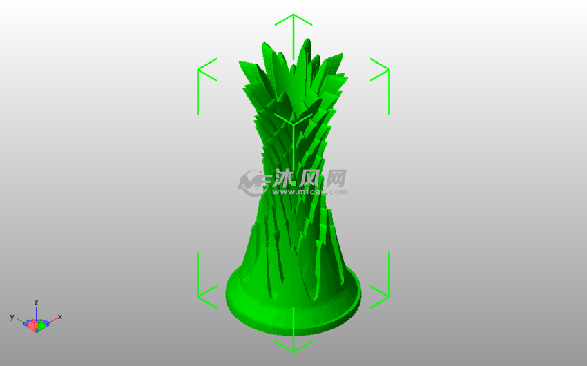 菠萝叶花瓶斜视图