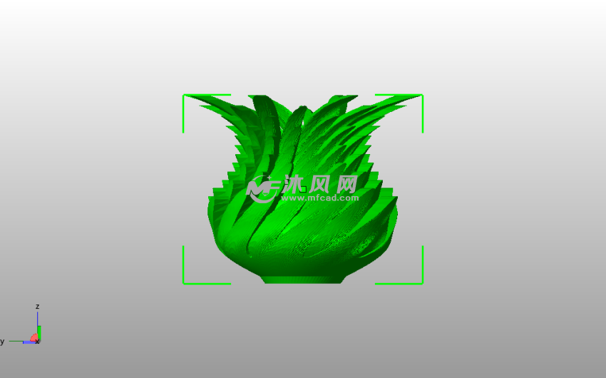 菠萝大叶花瓶主视图