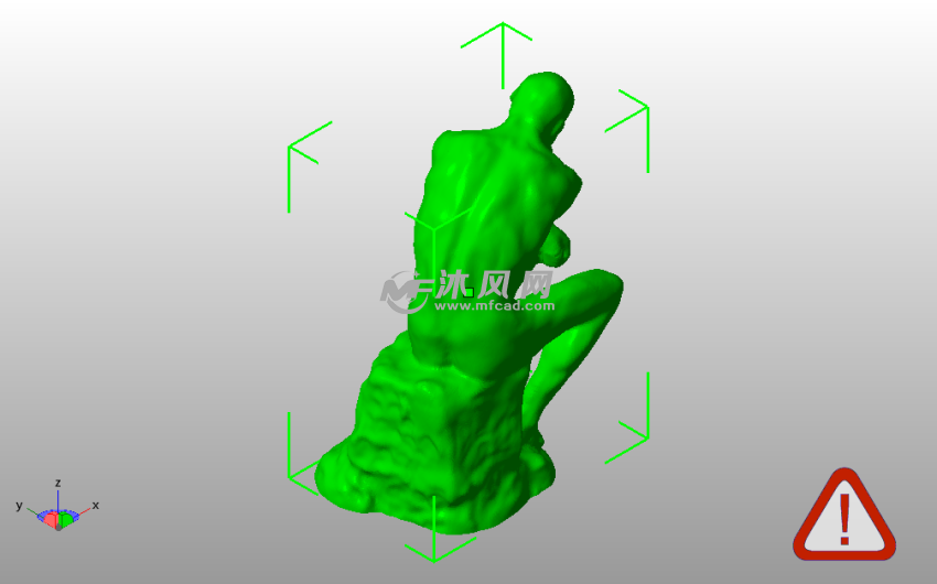 思想者雕像斜视图
