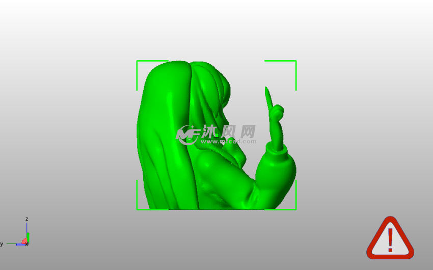 卡通人物雕像侧视图