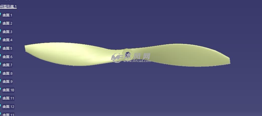 无人机螺旋桨模型设计平视图