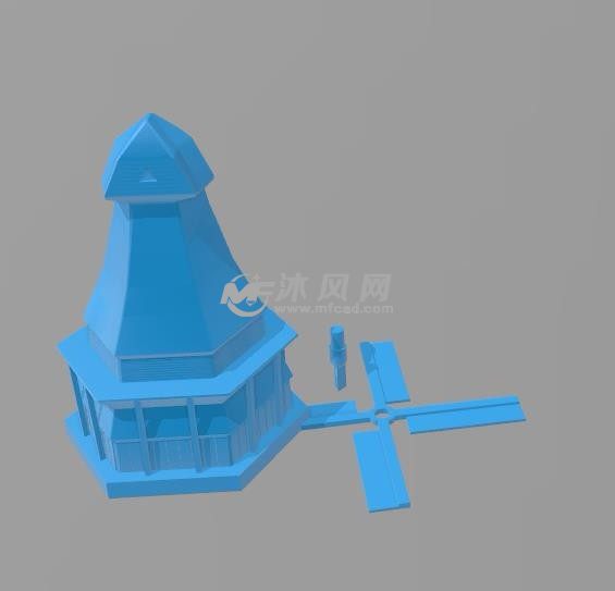 魔幻小风车模型渲染色