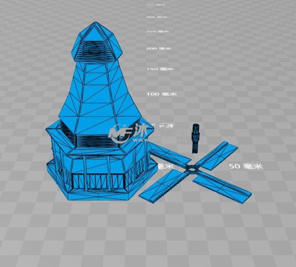 魔幻小风车模型-网格