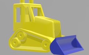 小铲土机模型，左右后表面
