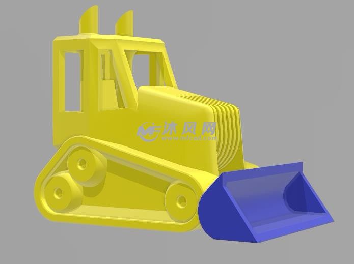 小铲土机模型，左右后表面