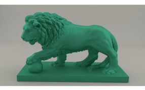 3D扫描狮子侧视图-右