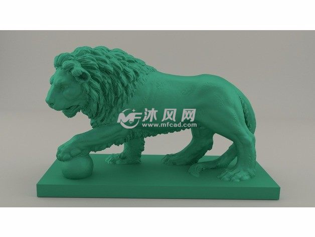 3D扫描狮子侧视图-右