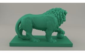 3D扫描狮子侧视图-左