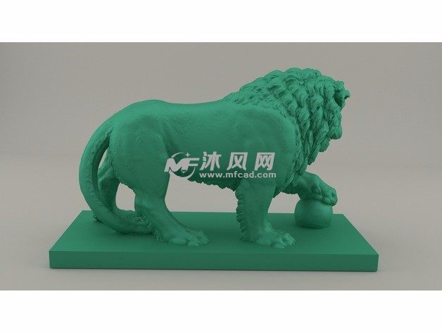 3D扫描狮子侧视图-左