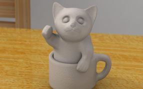  杯中的小猫主视图