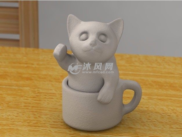  杯中的小猫主视图