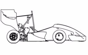 方程式赛车侧视图