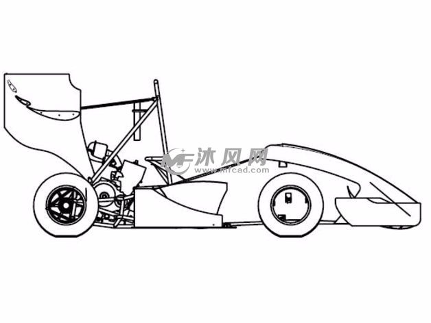 方程式赛车侧视图