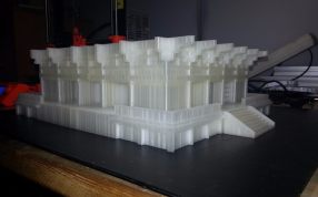 古代小房子底座加中间结构斜视图