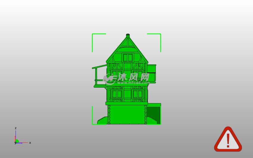 三层别墅模型侧视图